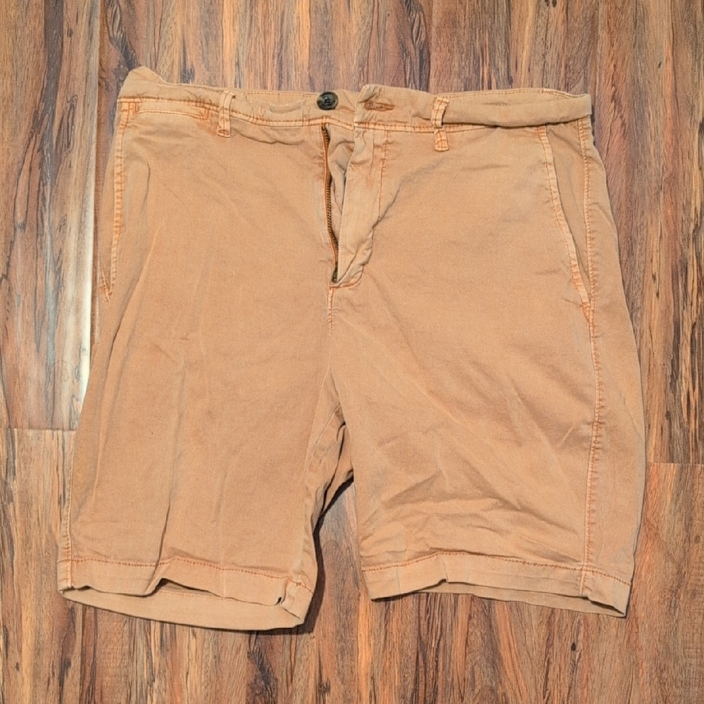 Goodfellow & Co Tan/Salmon Flat Front Shorts Lightweight Summer Essential